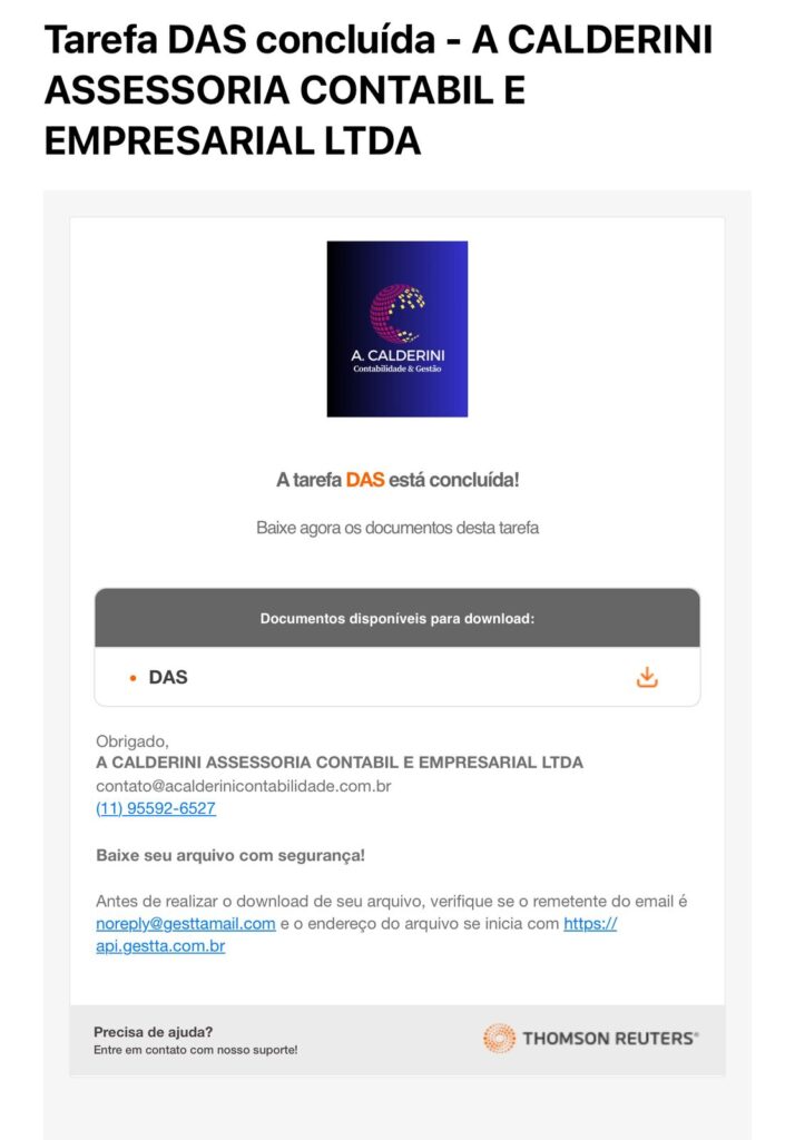 Email de Comunicação